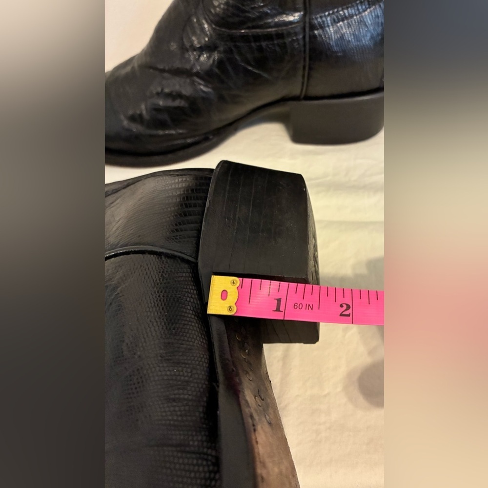 Tony Lama Men’s Nacogdoches Teju Lizard Black Leather Western Boot; Size 8.5D - Picture 2 of 16